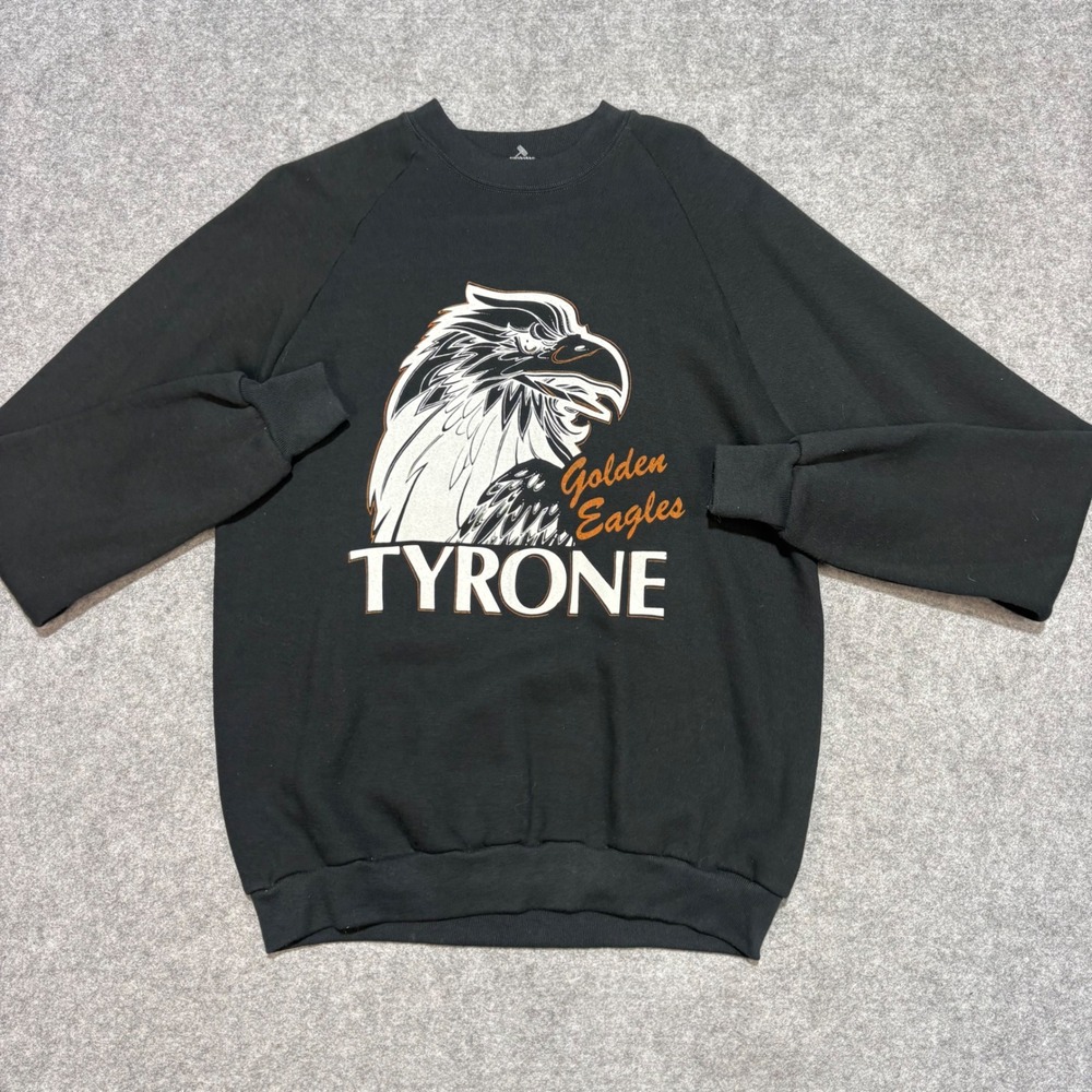 Vintage Jerzees by Russell Tyrone Golden Eagles Sweatshirt Black XL Made in USA
